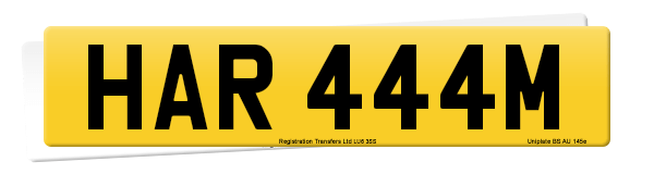 Registration number HAR 444M